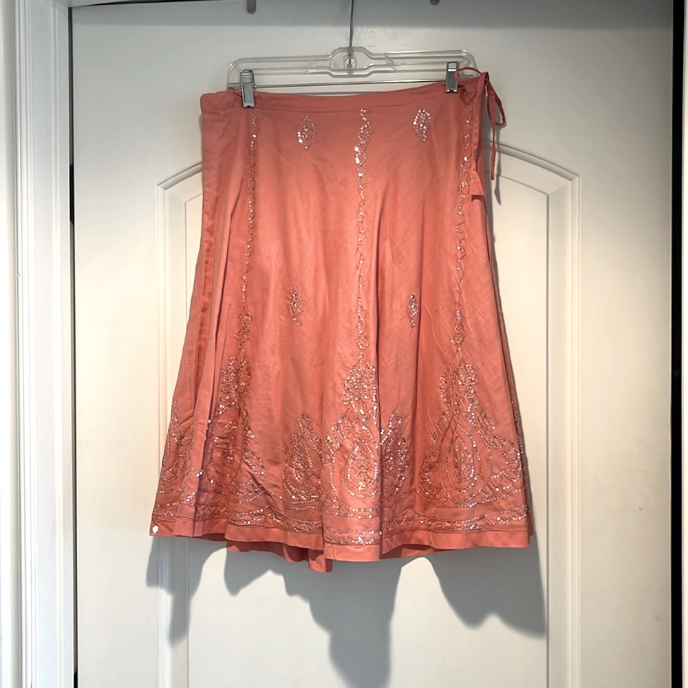 Calypso Christian Celle beaded midi skirt